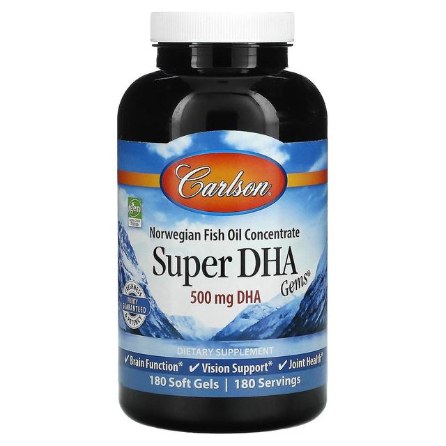 Carlson, Super-DHA Gems, 500 mg, 180 géis moles on Productcaster.