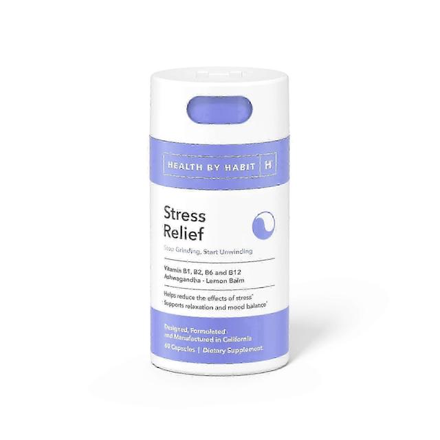 Health By Habit Helse ved vane stress lettelse supplement, vitaminer b1, b2, b6, b12, kapsler, 60 ea on Productcaster.