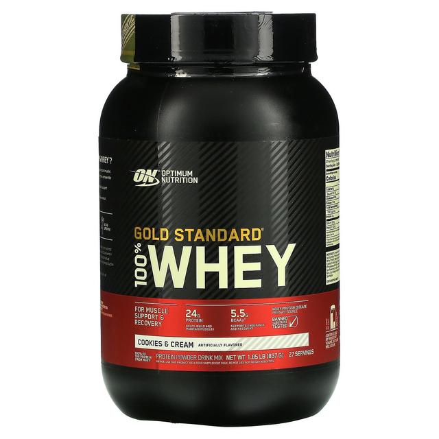 Optimum Nutrition Optymalne odżywianie, Gold Standard 100% Serwatka, Ciastka i śmietana, 837 g (1,84 funta) on Productcaster.