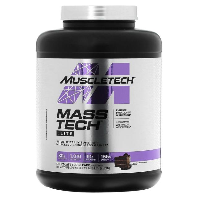 MuscleTech, Mass Tech Elite, Chocolate Fudge Cake, 6 lbs (2.72 kg) on Productcaster.