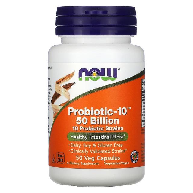 NOW Foods, Probiotic-10, 50 miliardi, 50 Veg Capsule on Productcaster.