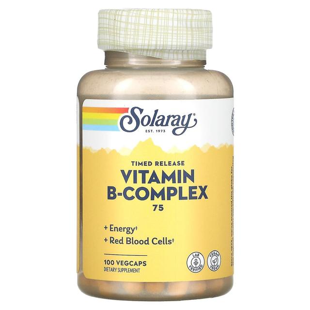 Solaray, Vitamin B-Complex 75, Timed-Release, 100 VegCaps on Productcaster.