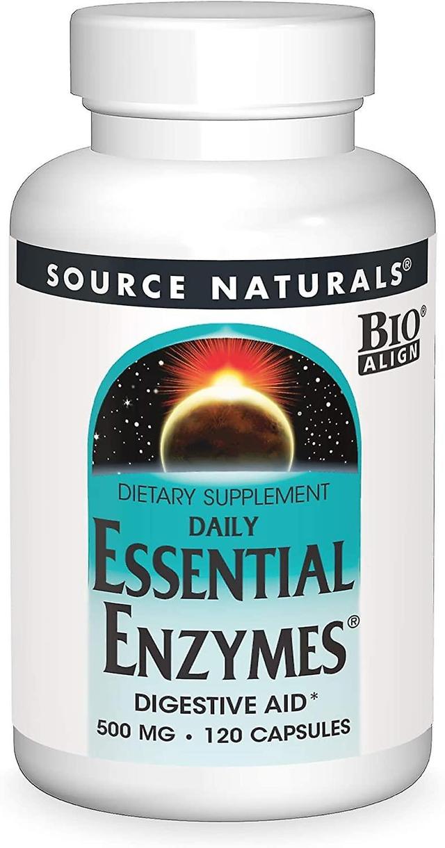 Source Naturals Lähde Naturals välttämättömät päivittäiset entsyymit 500 mg 120 kapselia on Productcaster.