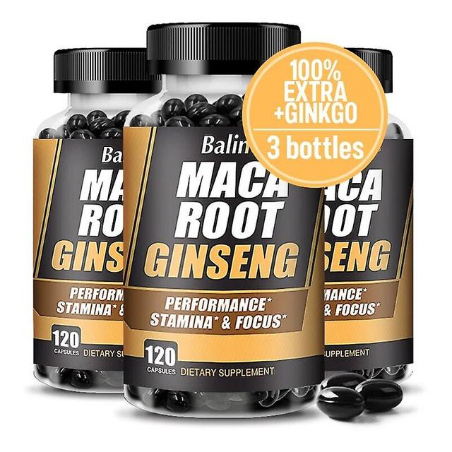 Visgaler Maca Root Ginseng Tablets Enhance Male Stamina Improve Erection Enhancement Supplement Male Energy Booster 120 count-3 bottle on Productcaster.