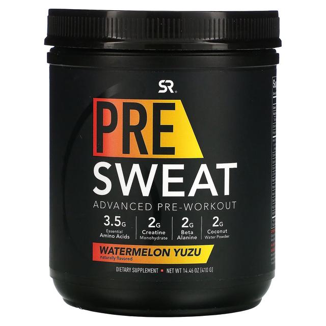 Sports Research Ricerca sportiva, Pre-Sweat Advanced Pre-Workout, Yuzu di anguria, 14.46 oz (410 g) on Productcaster.