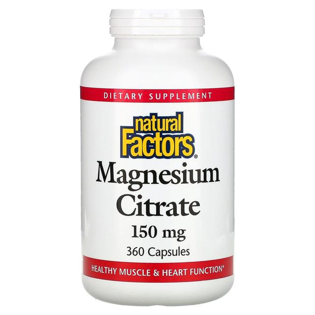 Natural Factors, Magnesium Citrate, 150 mg, 360 Capsules on Productcaster.