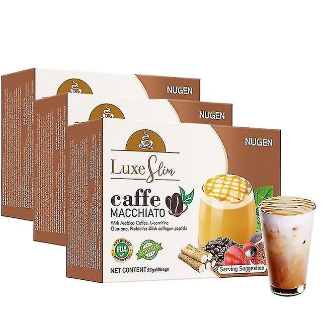 3Box Luxe Slim Caffee MACCHIATO With Collagen & L-Glutathione, 10 Sachets on Productcaster.