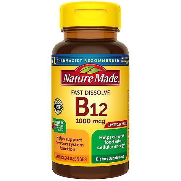 Nature Made Príroda rýchlo rozpustila vitamín B12 1000 mcg mikro-pastilky, 60 počíta pre bunkovú energiu on Productcaster.