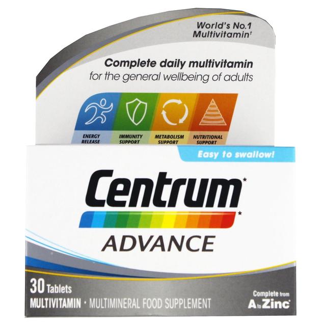 Centrum Advance Multivitamins 25 Key Nutrients For Energy Immunity & Skin x 30 on Productcaster.