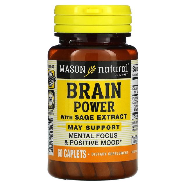 Mason Natural, Brain Power with Sage Extract, 60 Caplets on Productcaster.