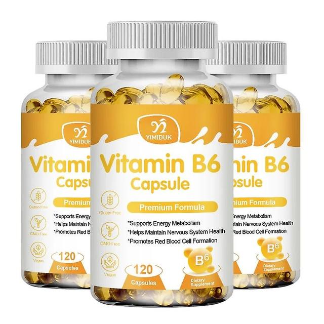 Eccpp Vitamin B6 Kapsel Kardiovaskulära Nervsystemet Immunstöd Hälsa Hår Svartning Frisk hud Paket 2 60 pcs on Productcaster.