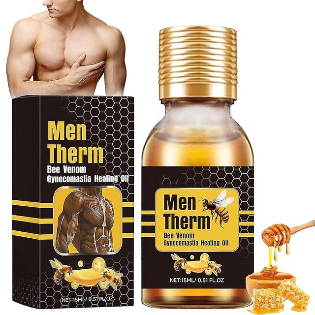 MenTherm Bee Venom Gynecomastia Heating Oil, Men Therm Bee Venom Oil, Mentherm Bee Venom Gel, Can Help Strengthen The Chest Muscles 1pcs on Productcaster.