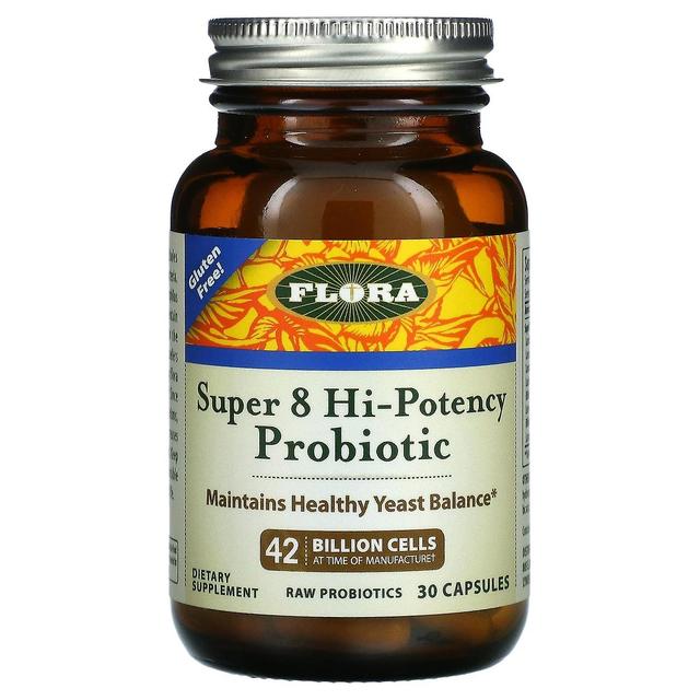 Flora, Super 8 Hi-Potency Probiotic, 42 Billion Cells, 30 Capsules on Productcaster.