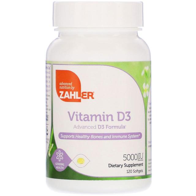 Zahler Vitamina D3, Formula avanzata D3, 5.000 IU, 120 Softgel on Productcaster.