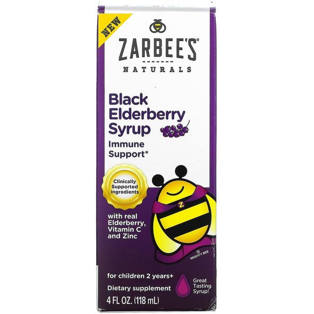 Zarbees, Black Elderberry Syrup with Real Elderberry, Vitamin C and Zinc, For Children 2 Years +, 4 on Productcaster.