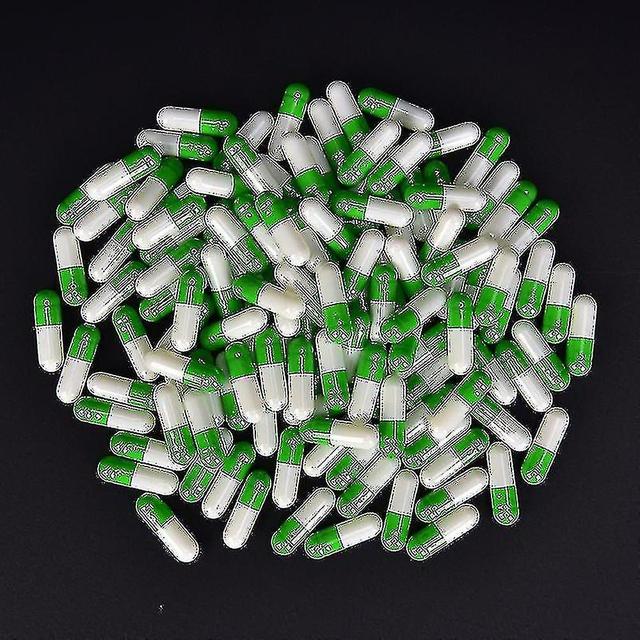 1000pcs Multicolor Empty Gelatin Capsules Pill Vcaps Gel Halal Separated Box Blanc-vert on Productcaster.