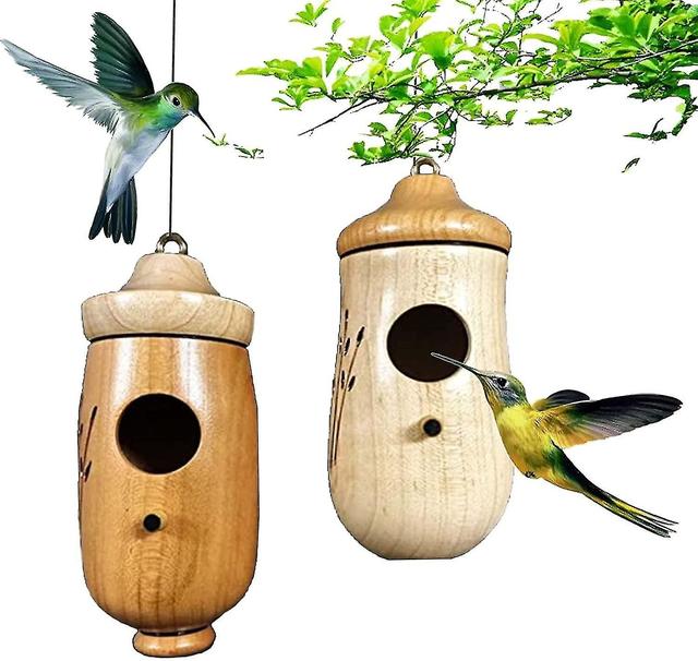 2/3pcs Hanging Hummingbird House, 2022 New Wooden Hummingbird House For Beautiful Garden Decoration on Productcaster.