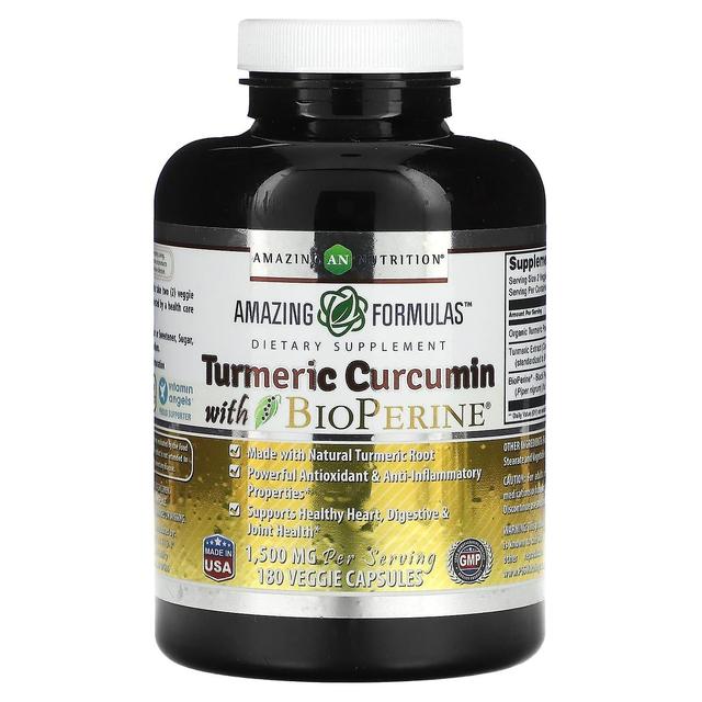 amazing nutrition Fantastisk ernæring, gurkemeje curcumin med BioPerine, 750 mg, 180 Veggie kapsler on Productcaster.