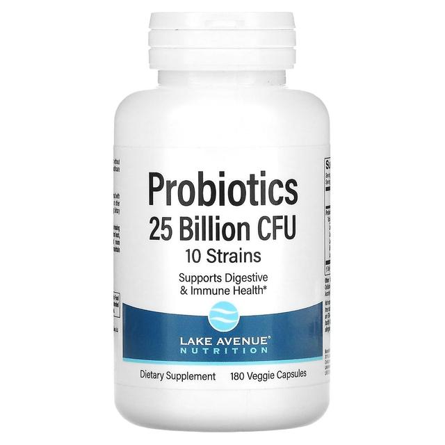 Lake Avenue Nutrition, Probiotics, 10 Strain Blend, 25 Billion CFU, 180 Veggie Capsules on Productcaster.