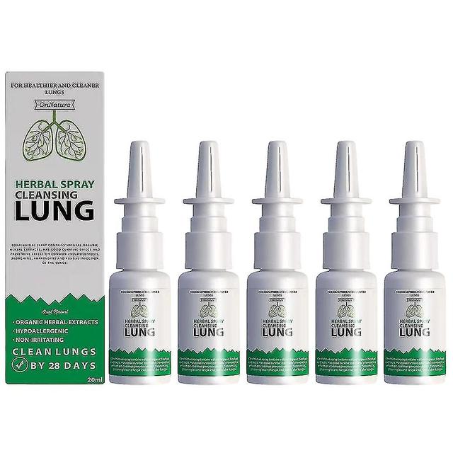 5pcs Lung Detox Herbal Cleanser Spray For Smokers Clear Nasal Congestion 20ml Superb on Productcaster.