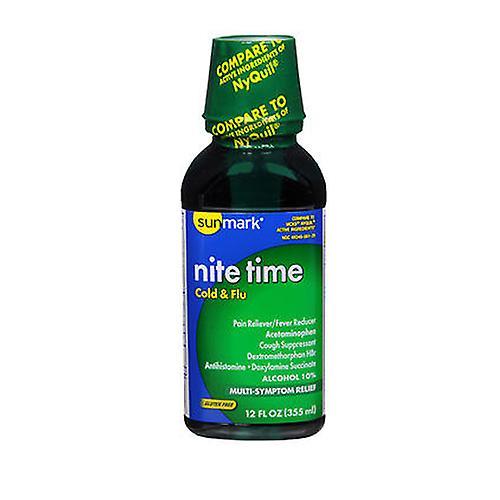 Sunmark Nite Time Cold Flu Liquid, 12 oz (Pack of 1) on Productcaster.