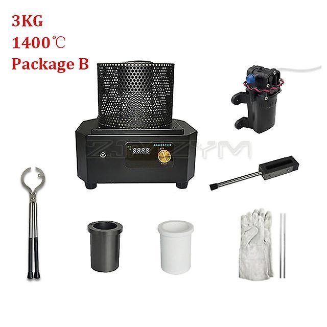 Mickcara 1Kg 2kg 3kg 1400 to 1600 degrees mini portable induction melting furnace for gold silver steel casting jewelry smelting machine 3kg package b on Productcaster.