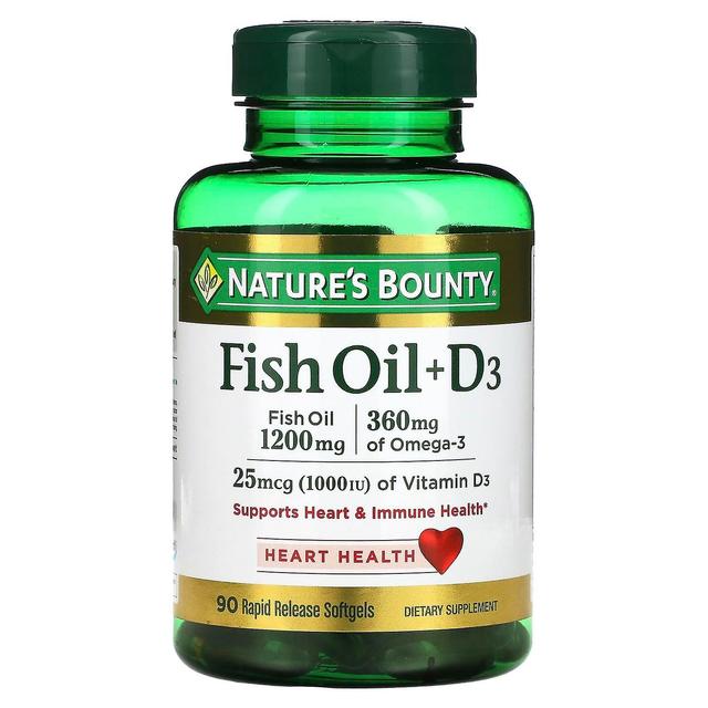 Natures Bounty Naturens bounty, fiskolja + D3, 90 Rapid Release Softgels on Productcaster.