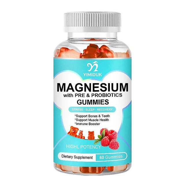 Visgaler Magnesium Citrate Gummies With Prebiotics & Probiotics For Stress Relief Sleep & Recovery Raspberry Flavor 1 Bottles on Productcaster.