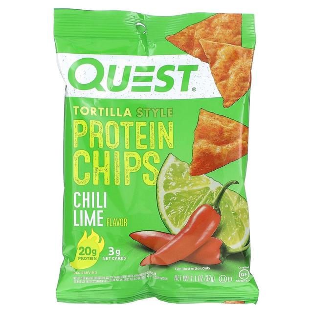 Quest Nutrition Quest Ernæring, Tortilla Style Protein Chips, Chili Lime, 12 poser, 1,1 oz (32 g) Hver on Productcaster.