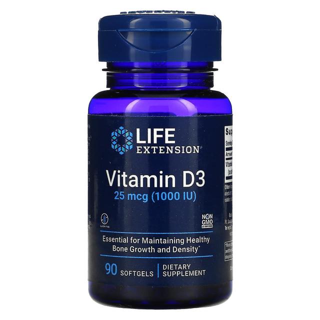 Life Extension Livsförlängning, Vitamin D3, 25 mcg (1,000 IE), 90 Softgels on Productcaster.