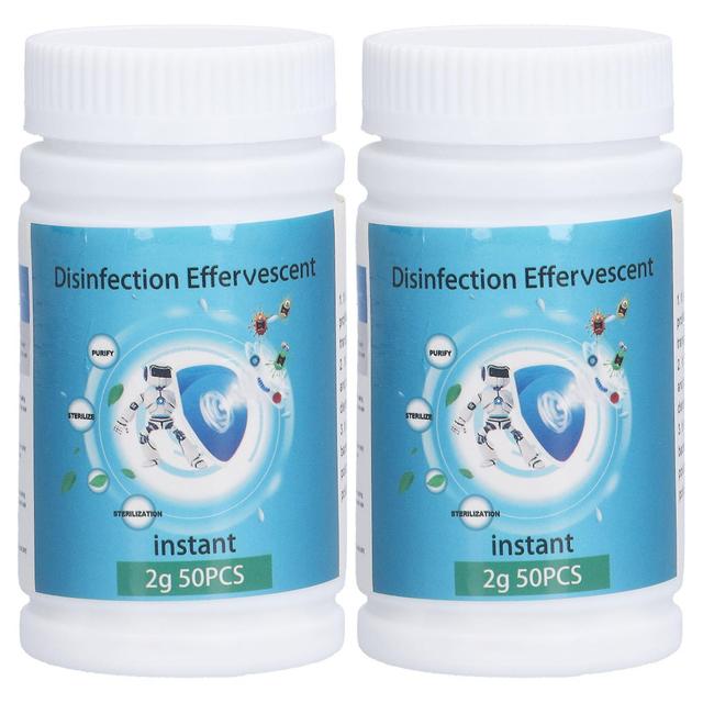 2 Bottles Effervescent Chlorinated Tablets Multifunctional Water Purifying Cleaning Tablets For Bath Pool Water Cleaning on Productcaster.