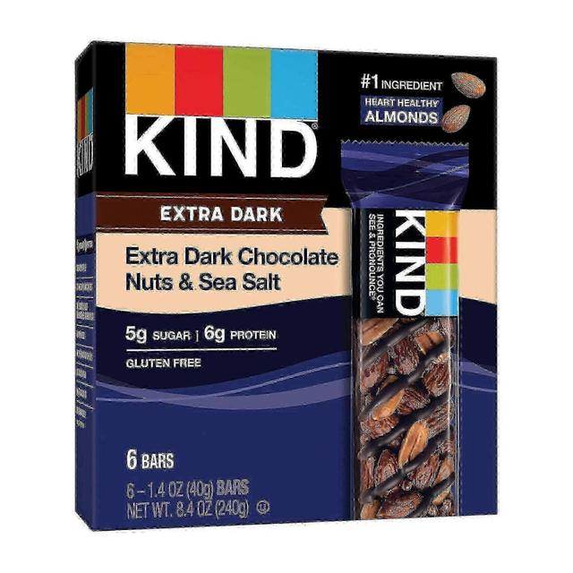 Kind Venlige ekstra mørke chokoladenødder & havsalt energibarer, 6 ea on Productcaster.