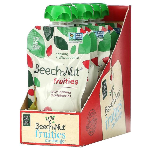 Beech-Nut, Fruities, 6+ Months, Pear, Banana & Raspberries, 12 Pouches, 3.5 oz (99 g) Each on Productcaster.