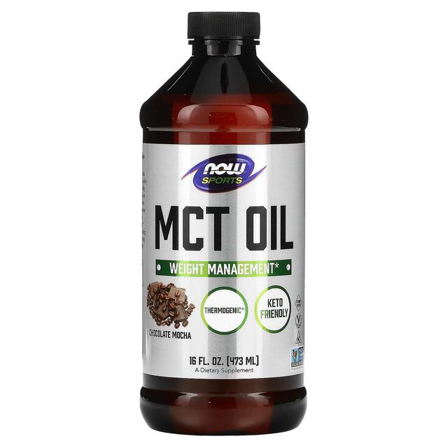 NOW Foods NOW Alimentos, Esportes, Óleo MCT, Mocha de Chocolate, 16 fl oz (473 ml) on Productcaster.