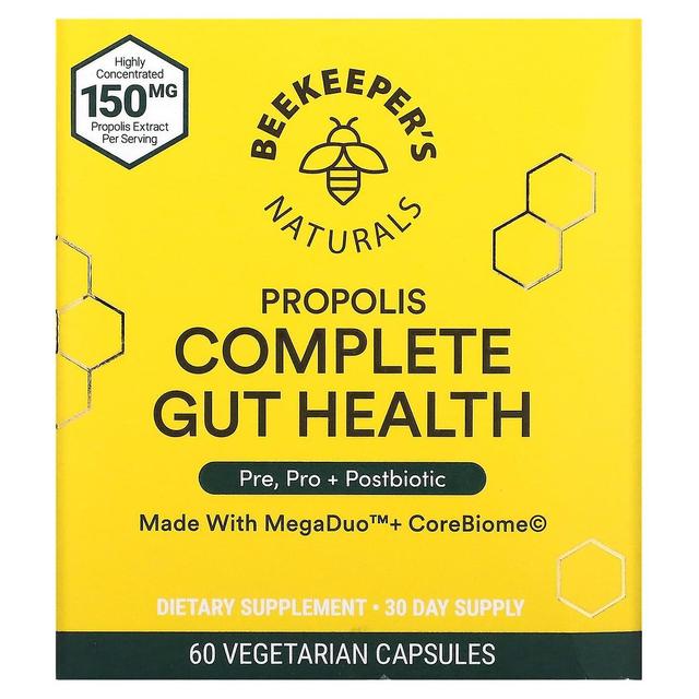 Beekeepers Naturals Beekeeper's Naturals, Propolis Complete Gut Health, 60 Vegetarian Capsules on Productcaster.