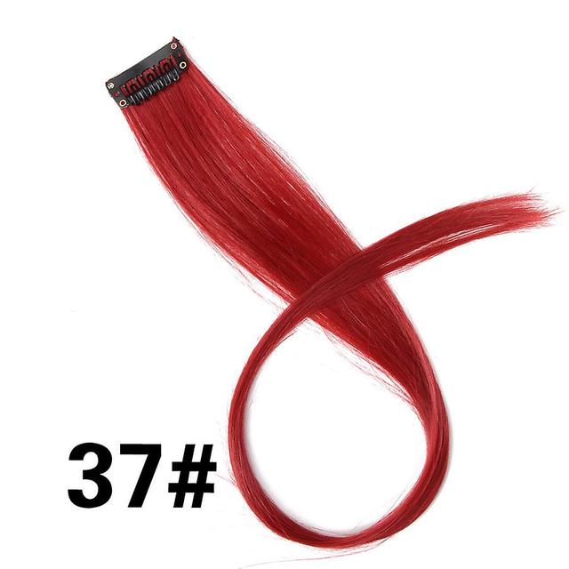 Duqi Leeons Synthetic Hair Extensions With Clips Heat Resistant Straight Hair Extensions Color Colored Black Hair Clip Womens 12G/Pcs 37 20inch on Productcaster.