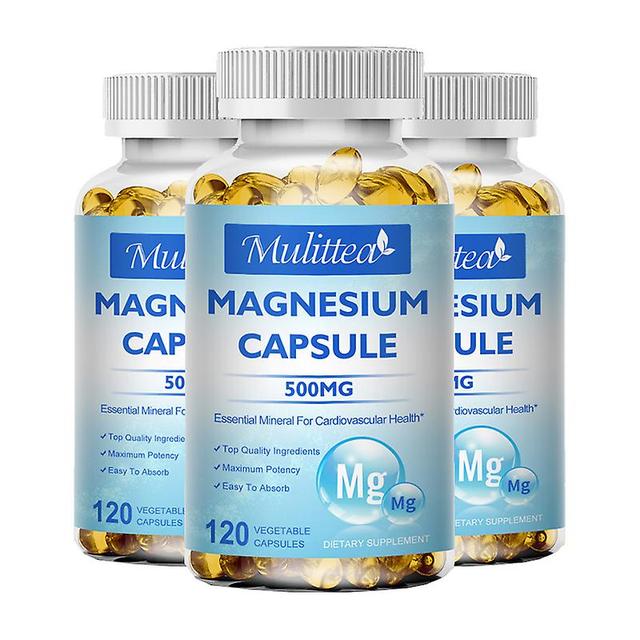 Visgaler Magnesium Capsules 500mg For Supports Muscle, Joint, And Heart Health Maximum Absorption Magnesium Glycinate Supplement 3 Bottle 120pcs on Productcaster.