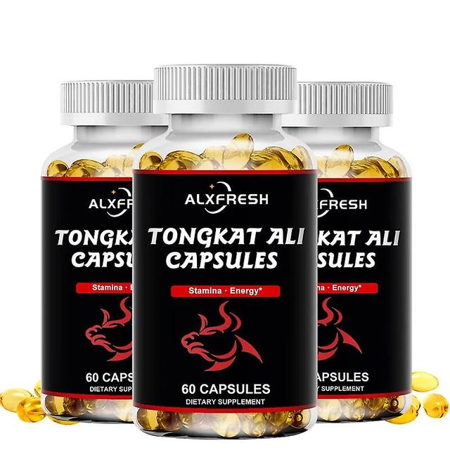 Eccpp Alxfresh 120pcs Powerful Tongkat Ali Root Capsules Tongkatali Anti-fatigue Relief Gout Hormone Maintenance For Men Supplements 3 Bottle Tongk... on Productcaster.