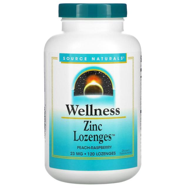 Source Naturals, Wellness, Zinc Lozenges, Peach-Raspberry, 23 mg, 120 Lozenges on Productcaster.