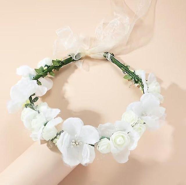 Jiekesen Couronne De Fleurs, Coiffe De Guirlande Fleur De Simulation Serre-tte De Couronne, Filles Bandeau Pour Chapeau Ornement Party Festival Bea... on Productcaster.