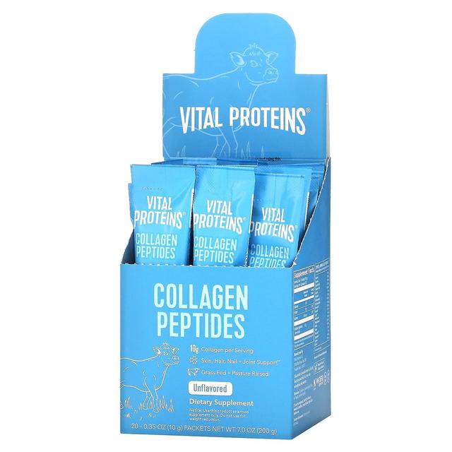 Vital Proteins Vitale proteiner, kollagenpeptider, ikke-aromatiseret, 20 pakker, 0,35 oz (10 g) hver on Productcaster.