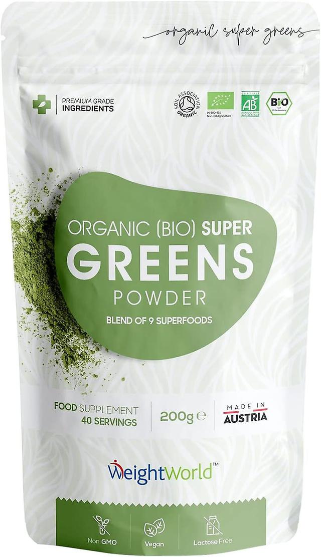 WeightWorld Bio Super Greens Pulver 200g (40 Portionen) – Vitamine & mineralstoffreiches grünes Pulver - Soil Association Certified on Productcaster.