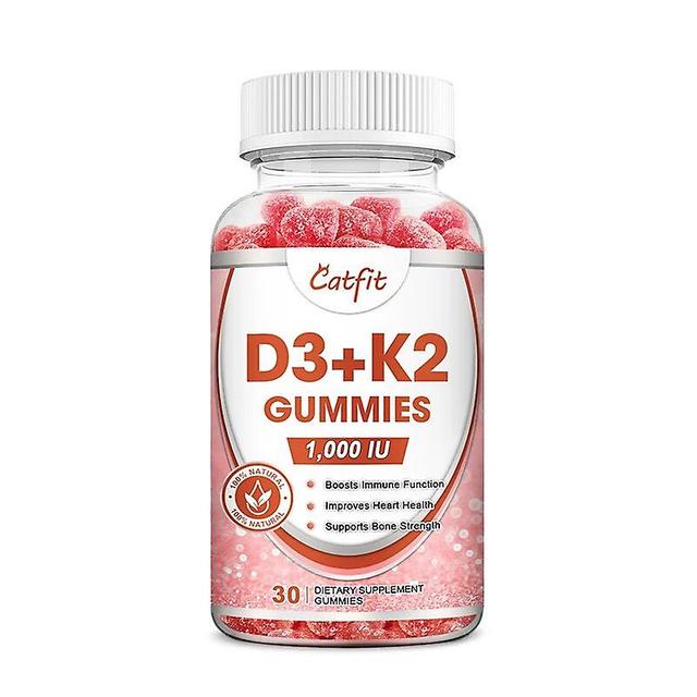 Catfit Vitamin D3 K2 Gummies förbättrar immunitet och minne Stärker benen Skyddar hjärtat Dagligt vitamintillskott Fudgehuamade Huamade 30pcs on Productcaster.