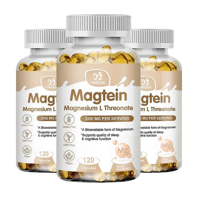 Eccpp Magtein Magnesium L-threonate Capsules, Highly Absorbed Magnesium&enhances Memory, Promotes Brain Health, Improves Sleep Quality 3 Bottles 12... on Productcaster.