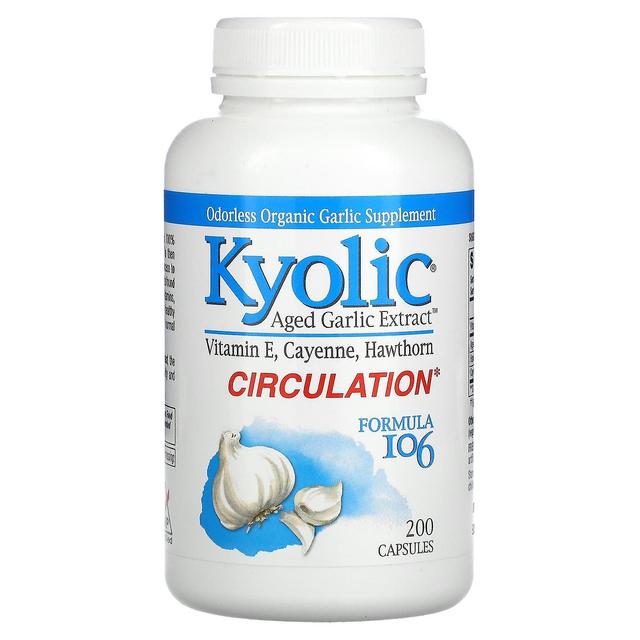 Kyolic, Extracto de Ajo Envejecido, Circulación, Fórmula 106, 200 Cápsulas on Productcaster.