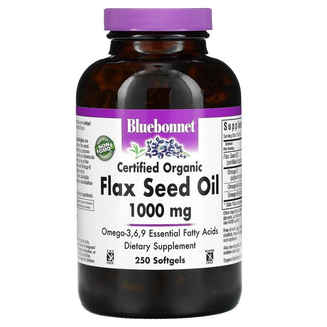 Bluebonnet Nutrition, Organic Flax Seed Oil, 1,000 mg, 250 Softgels on Productcaster.