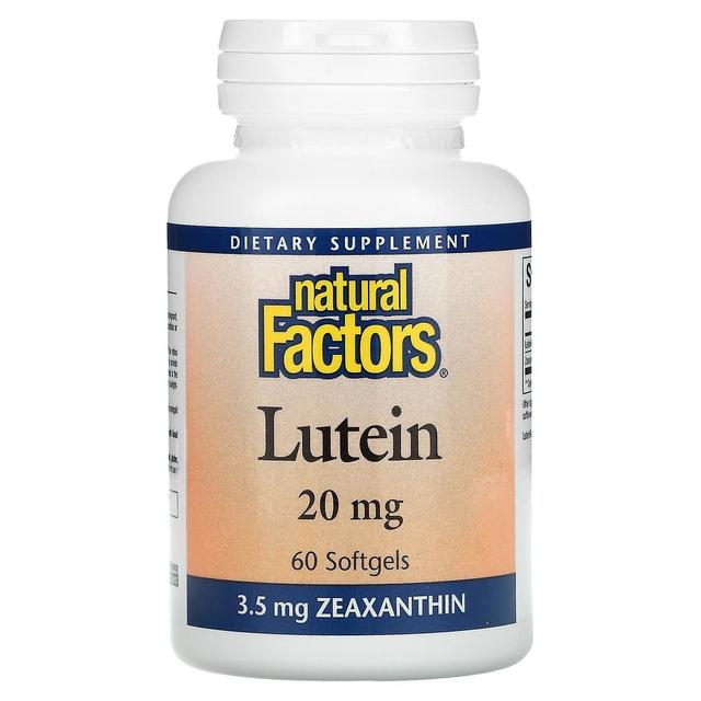 Natural Factors, Lutein, 20 mg, 60 Softgels on Productcaster.