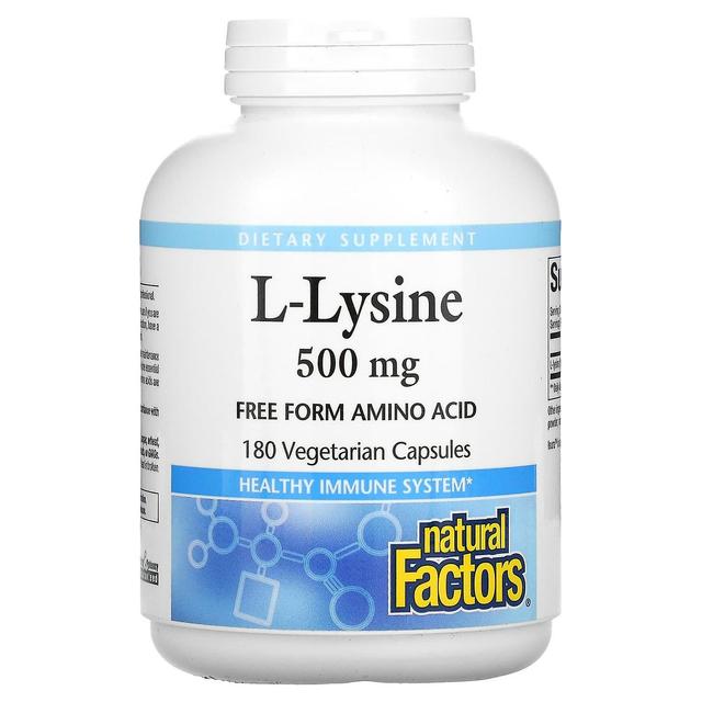 Natural Factors, L-Lysine, 500 mg, 180 Vegetarian Capsules on Productcaster.