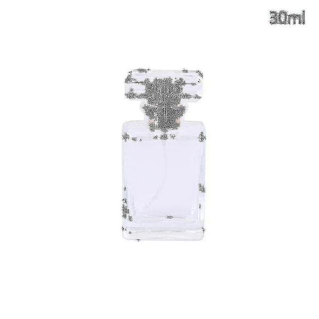 Thick Glass Refillable Perfume Bottle Sprayer Pump Perfume Bottles Container White 30ml on Productcaster.