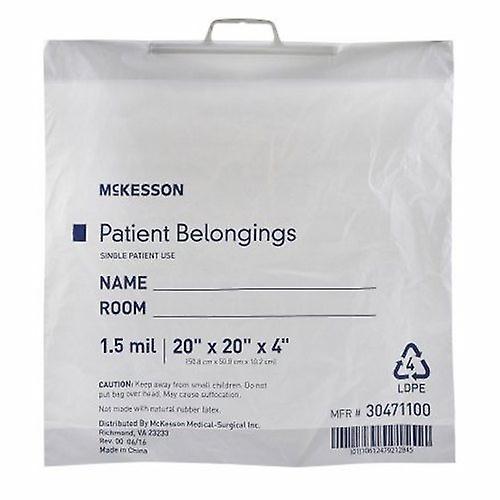 McKesson Sac d’effets personnels de patient 4 x 20 x 20 pouces Polyéthylène Snap Closure Blanc, compte de 250 (paquet de 1) on Productcaster.